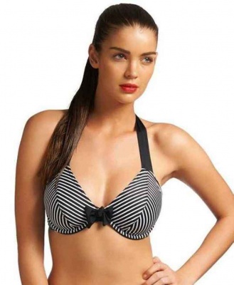 Freya Tootsie U/W Bandless Halter Bikini Top - Black - 34F