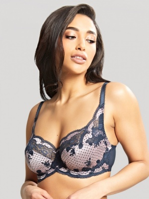 Panache Clara Underwired Bra - Navy/Pearl