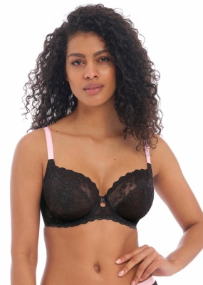 Freya Offbeat Underwired Plunge Bra - Black