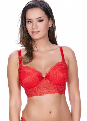 Freya Fancies Padded Longline Bra - Chilli Red - 32B