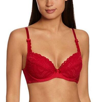 Lepel Iris Padded Plunge Bra - Lipstick Red - 30B Available at The Fitting  Room