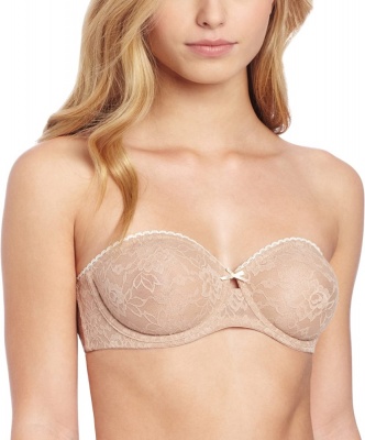B.Tempt'd Full Bloom Strapless Lace Bra - Nude