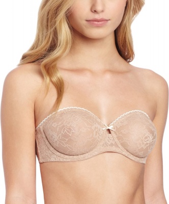 B.Tempt'd Full Bloom Strapless Lace Bra - Nude