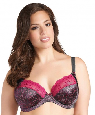 ElomI Jocelyn Underwired Plunge Bra - Charcoal