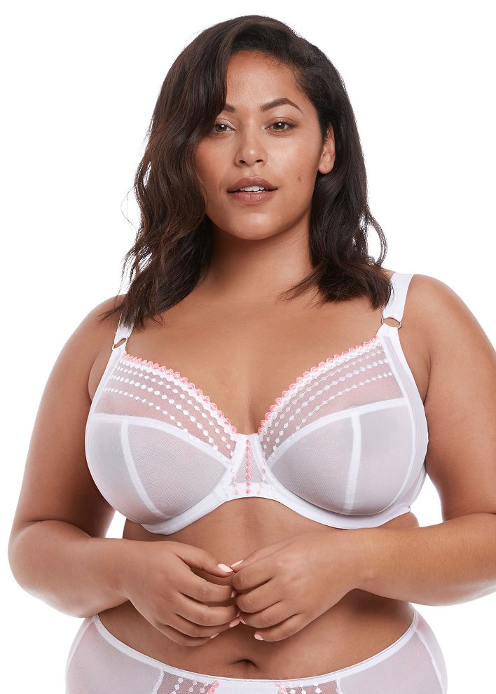 Elomi Matilda Underwired Plunge Bra White Available at The Fitting Room