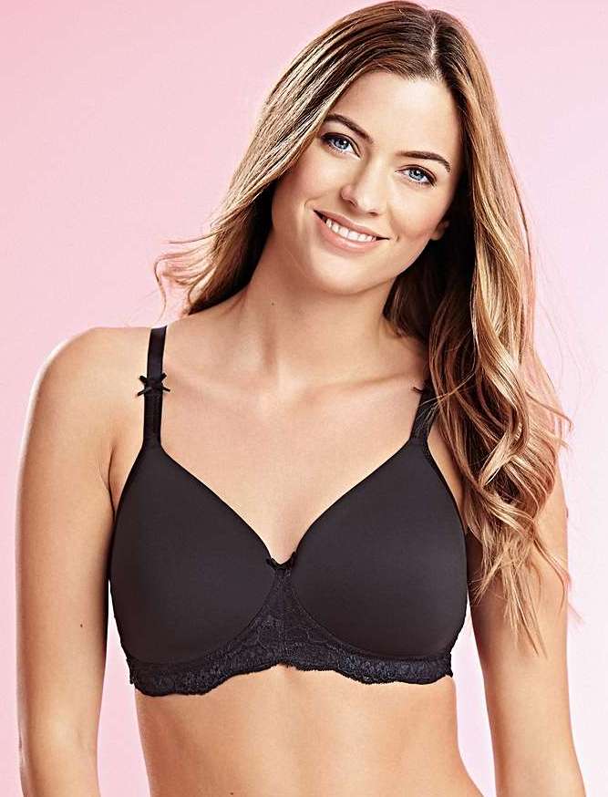 Royce Georgia Non Wired T-Shirt Bra (With Cotton Pockets) - Black