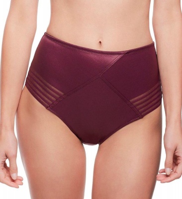 Panache Black Etta High Waist Brief - Wine